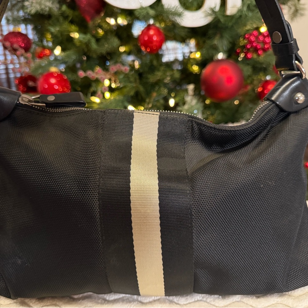 Bally Black canvas shoulder Bag